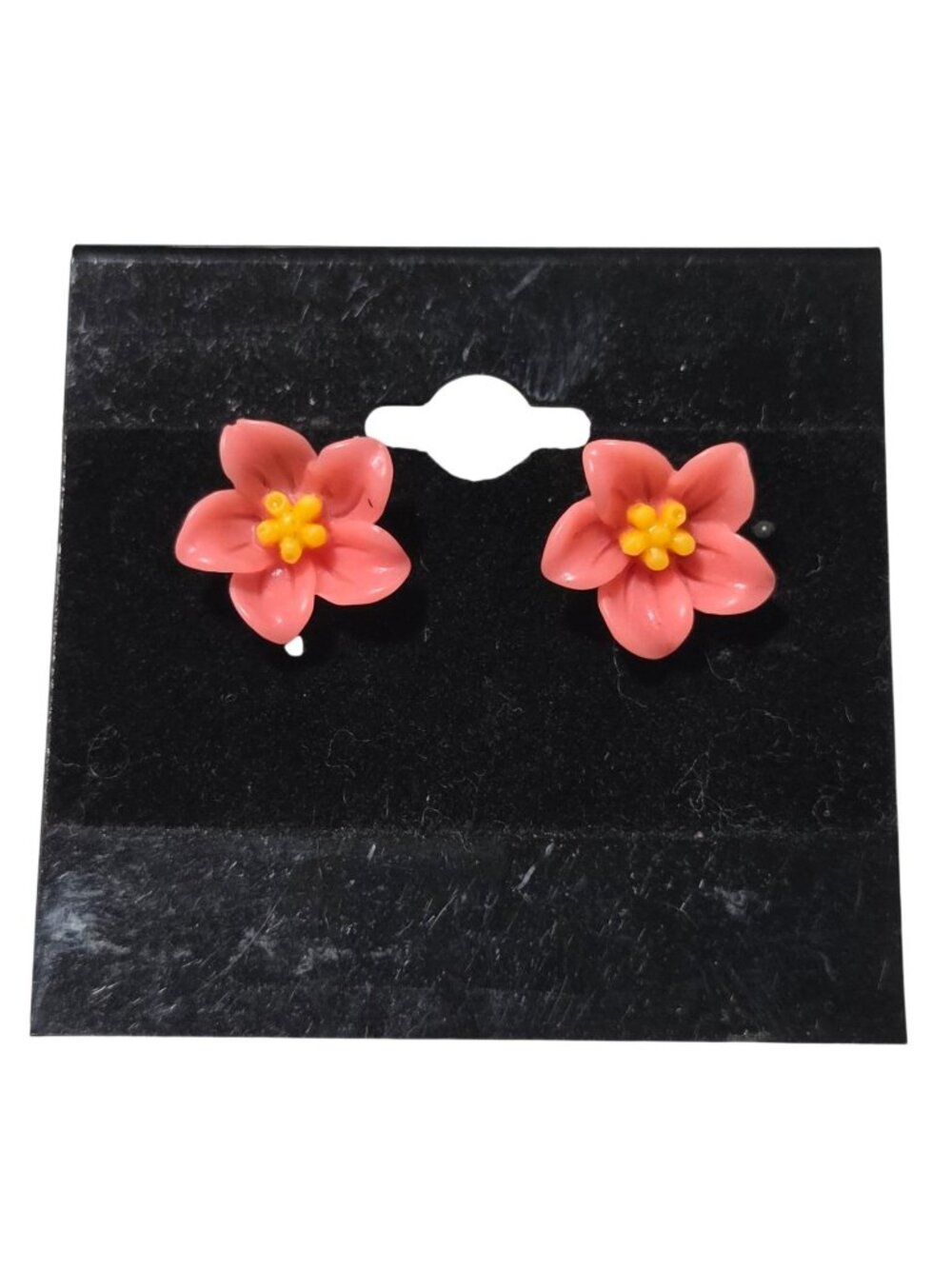 Retro Pink Flower Stud Earrings Boho Chic Floral Lightweight Fashion Jewelry